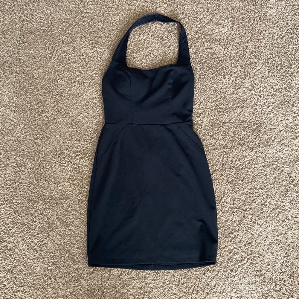 Black halter dress